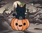 Un gatito de Halloween