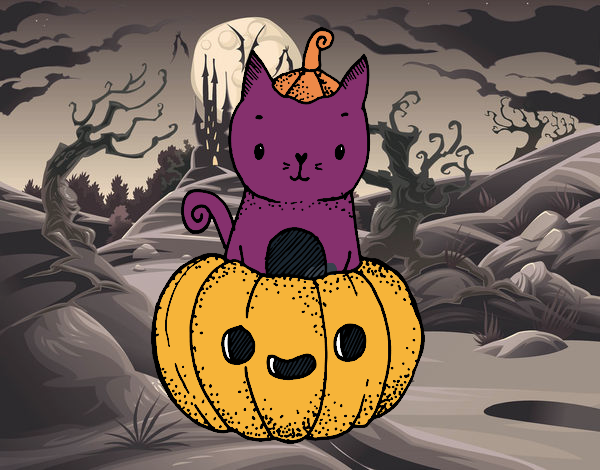 Un gatito de Halloween