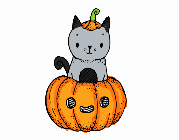 Un gatito de Halloween