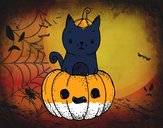 Un gatito de Halloween