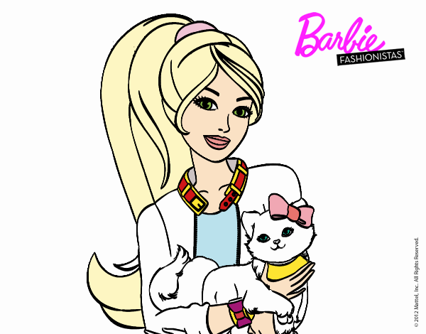 Barbie con su linda gatita