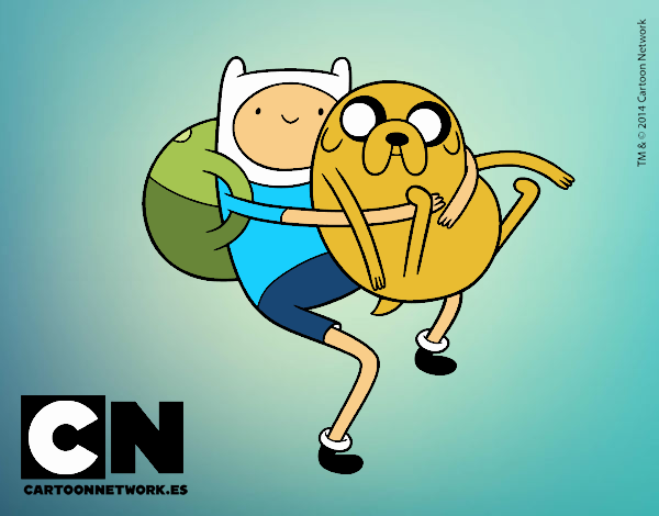 Finn y Jake abrazados