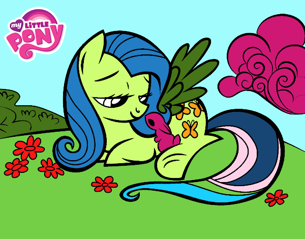 Fluttershy con un conejito