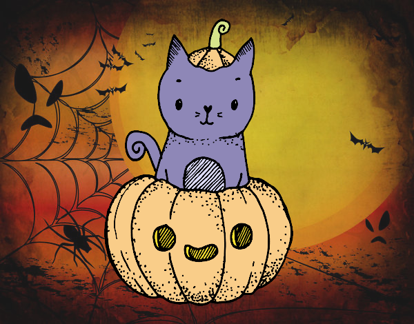 Un gatito de Halloween