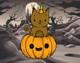 Un gatito de Halloween