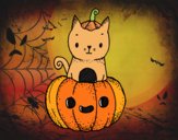 Un gatito de Halloween