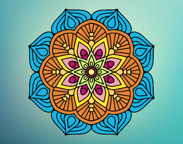 Un mandala de flor oriental