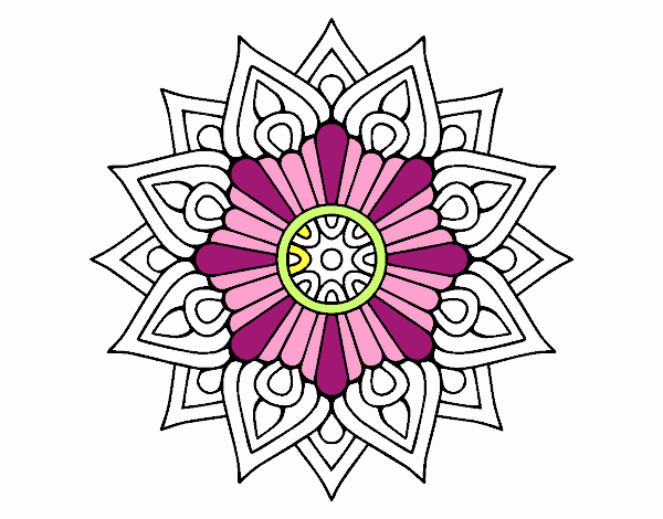 Un mandala destello floral