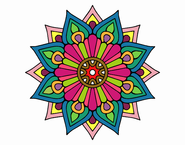 Un mandala destello floral