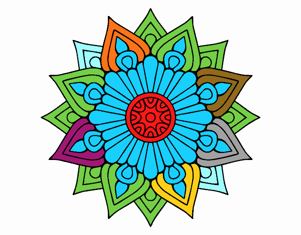 Un mandala destello floral