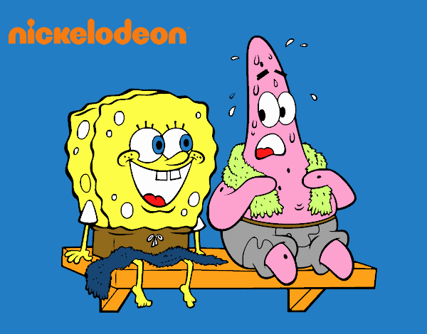 Bob Esponja y Patricio en bañador