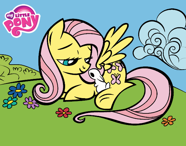 Fluttershy con un conejito