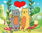 Gatitos enamorados