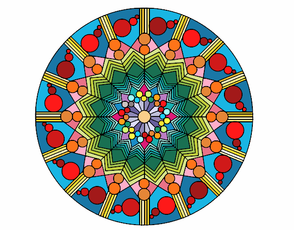 Mandala flor con círculos