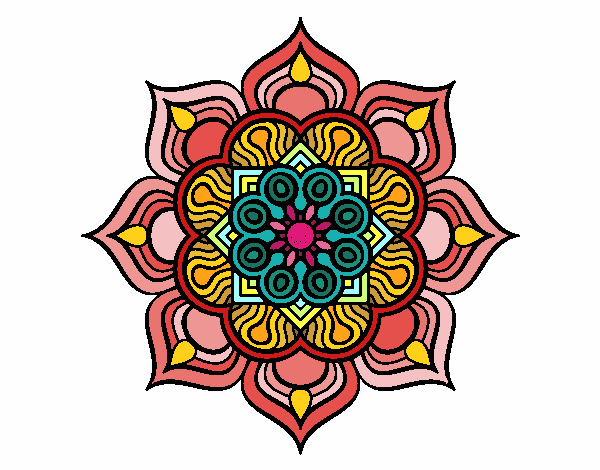 Mandala flor de fuego