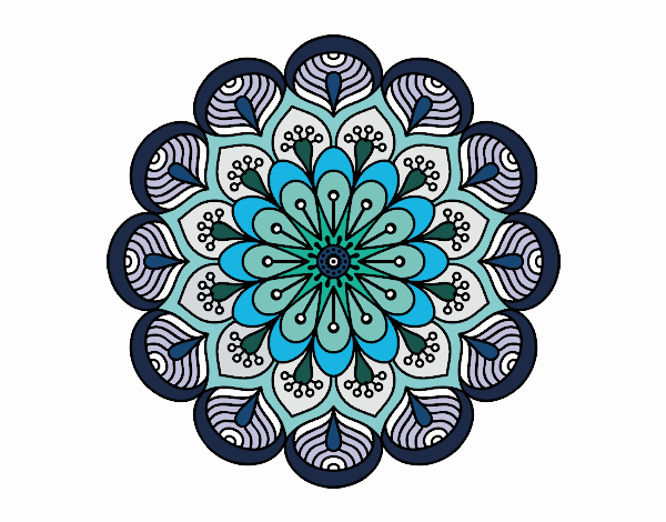 Mandala flor y hojas