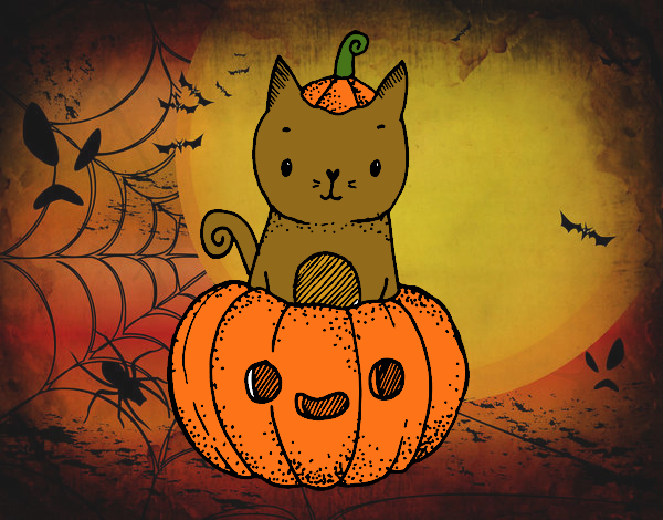 Un gatito de Halloween