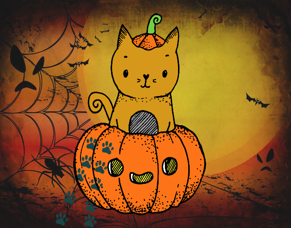 Un gatito de Halloween