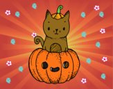 Un gatito de Halloween