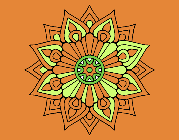 Un mandala destello floral