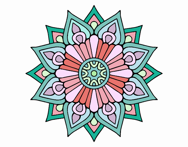 Un mandala destello floral