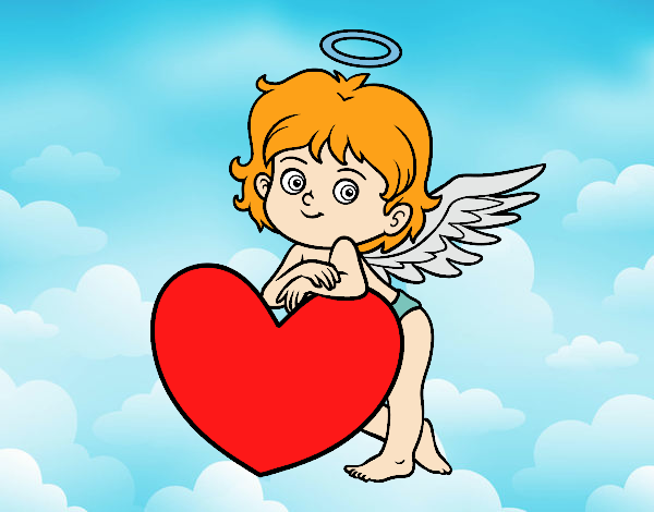 Cupido y un corazón