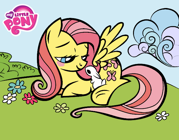 Fluttershy con un conejito