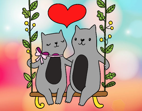 Gatitos enamorados