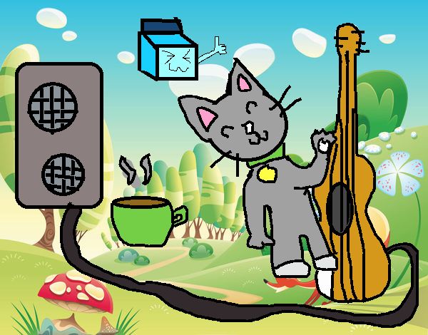 Mi talking Tom Con Guitarra Vieja 