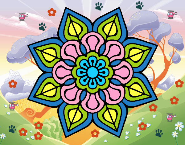 Mandala de flor sencilla