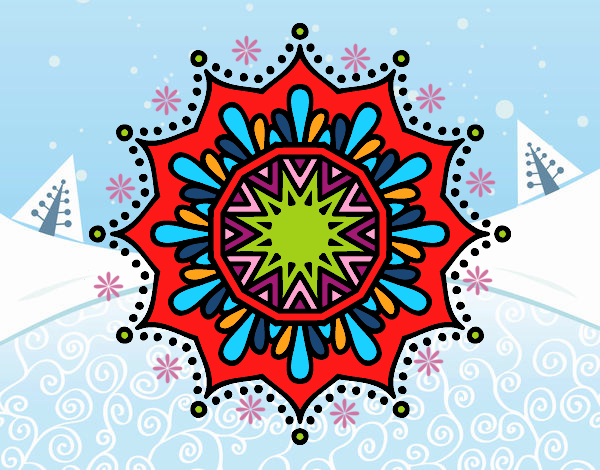 Mandala flor de nieve