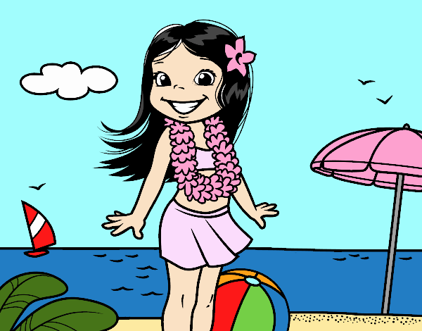 Niña en la playa