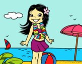 Niña en la playa