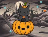 Un gatito de Halloween