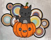 Un gatito de Halloween