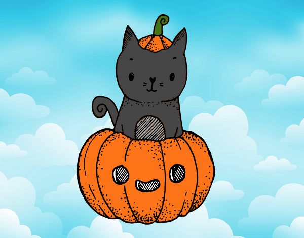 Un gatito de Halloween