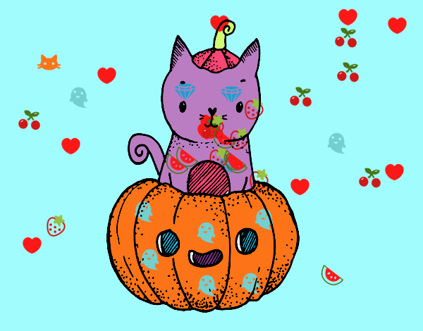 Un gatito de Halloween