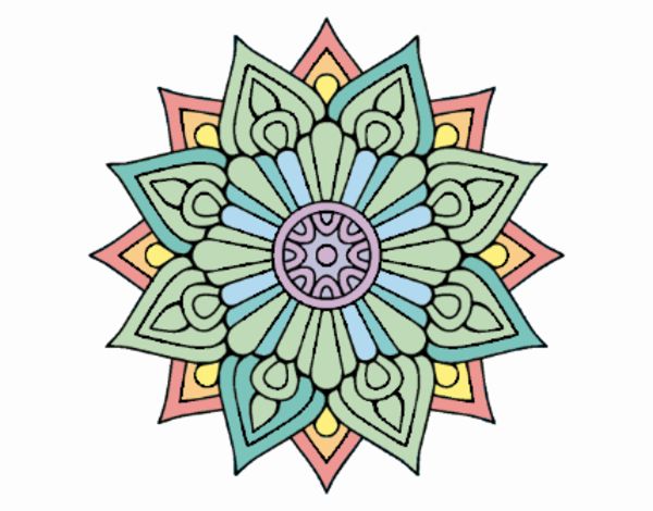 Un mandala destello floral