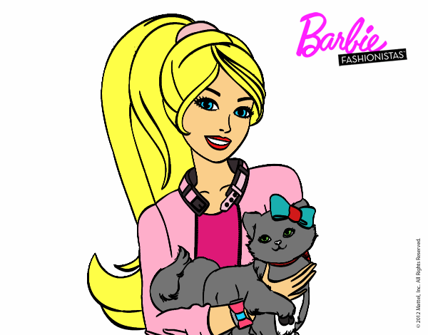 Barbie con su linda gatita