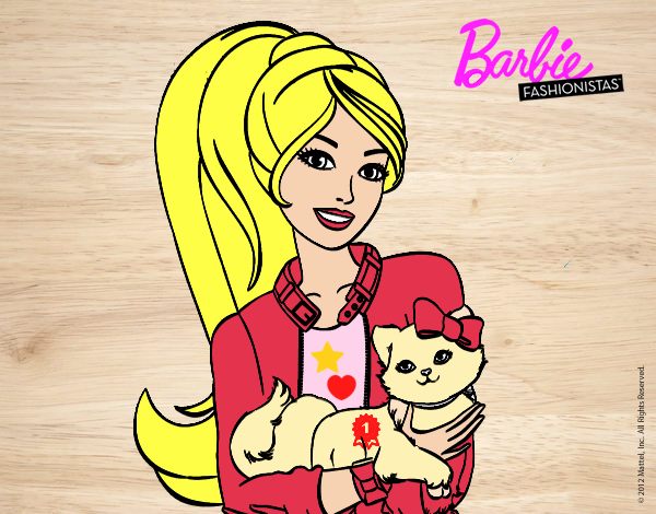 Barbie con su linda gatita