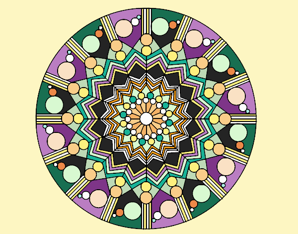 Mandala flor con círculos