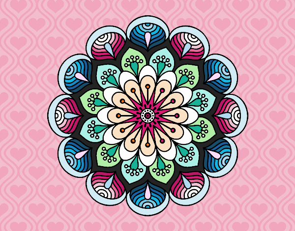 Mandala flor y hojas