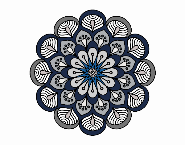 Mandala flor y hojas