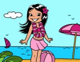 Niña en la playa