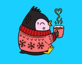 Pajarito tomando un té