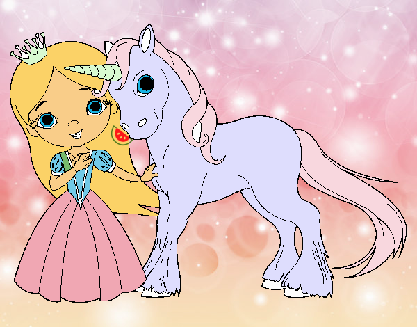 Princesa y unicornio