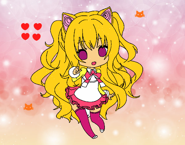 Anime kitty cute