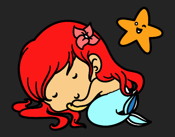 Sirenita chibi durmiendo