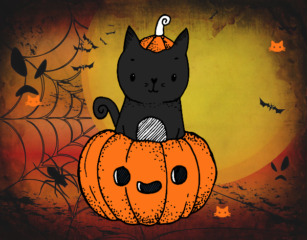 Un gatito de Halloween