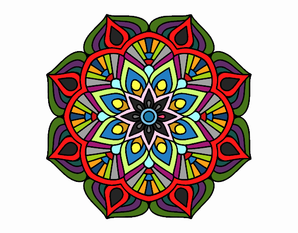 Un mandala de flor oriental